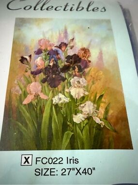 Iris Floral Garden Art. Beautiful 27”X40”